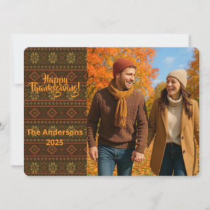 Klassisches Herbst-Fair-Isle-Muster mit Farbverlau Einladung