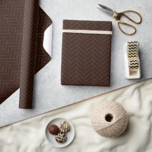 Klassisches Herringbone-Brown-Musterpapier Geschenkpapier