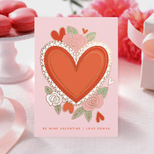 Klassisches Herz-Valentinstag Mitteilungskarte