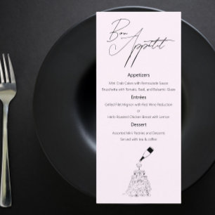 Klassisches Hochzeitsmenü mit zeichnend Skizze Menükarte