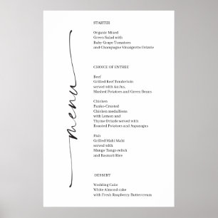 Klassisches Hochzeitsmenü Poster