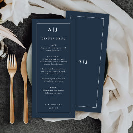 Klassisches Hochzeitsmonogramm-Dinner Menükarte