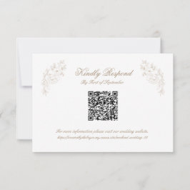 Klassisches Hochzeitsmonogramm-Wappen QR-Code-RSVP RSVP Karte