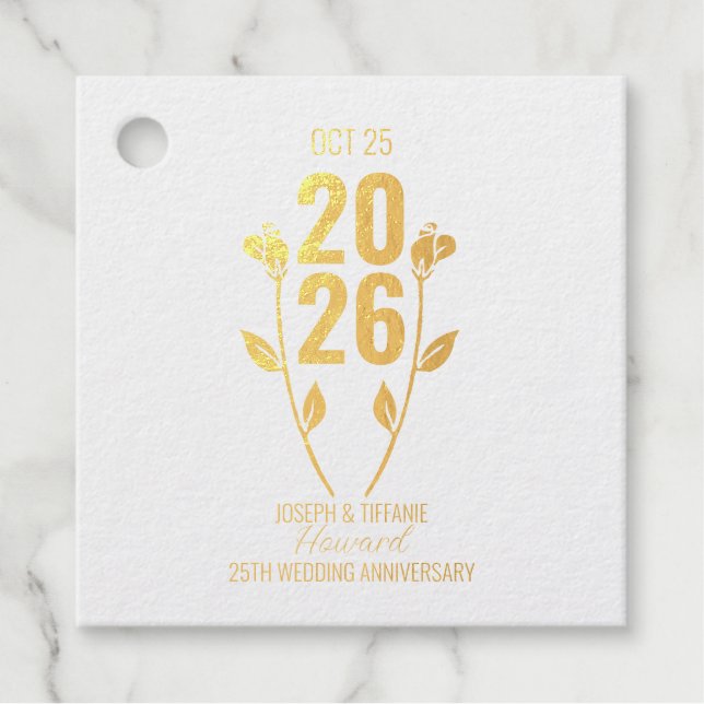 Klassisches Hochzeitstag Geschenkanhänger (Vorderseite)