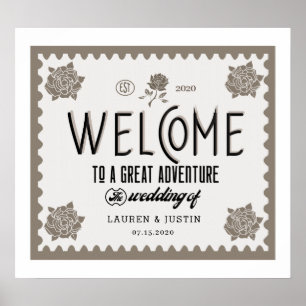 klassisches Hochzeitstil-Begrüßungszeichen Poster