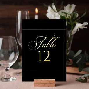 Klassisches Hochzeitstisch-Schild mit schwarzer Um Folieneinladung