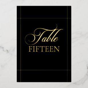 Klassisches Hochzeitstisch-Schild mit schwarzer Um Folieneinladung