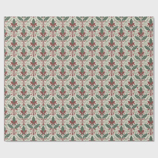 Klassisches Holly-Damask-Wrap-Papier Geschenkpapier