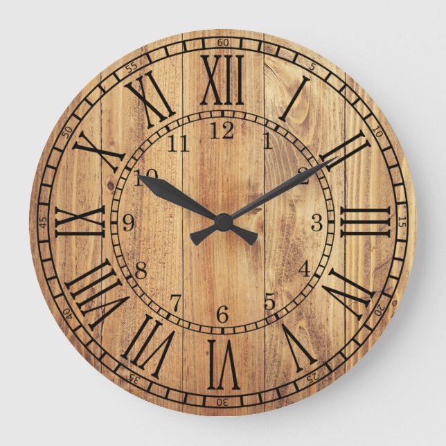 Klassisches Holz Große Wanduhr (Vorderseite)