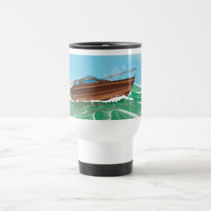 Klassisches hölzernes Schnellboot Reisebecher
