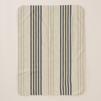 Klassisches Holzkohle-Ticking-Streifenmuster Sherpadecke