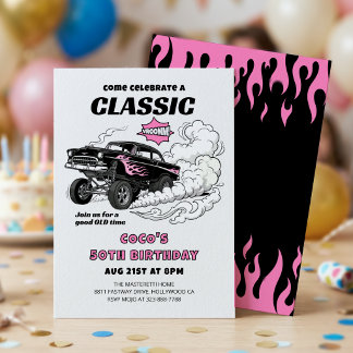 Klassisches Hot Rod Gasser-Rennwagen-Meilenstein-G Einladung