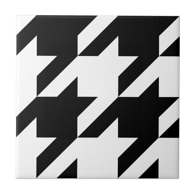 Klassisches Houndstooth-Muster Dogstooth-Karo-Desi Fliese (Vorderseite)