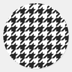 Klassisches Houndstooth-Muster Dogstooth-Karo-Desi Runder Aufkleber