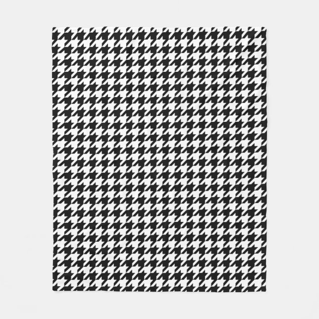 Klassisches Houndstooth-Muster Dogstooth-Karodesig Fleecedecke (Vorderseite)