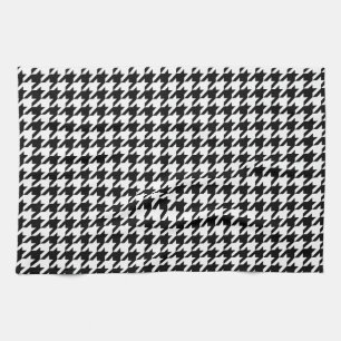 Klassisches Houndstooth-Muster Dogstooth-Karodesig Handtuch