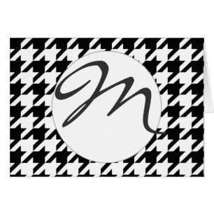 Klassisches Houndstooth-Muster: Schwarz-weiß vinta