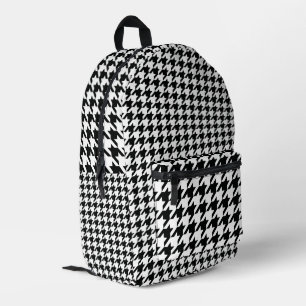 Klassisches Houndstooth-Muster: Schwarz-Weiß Vinta Bedruckter Rucksack
