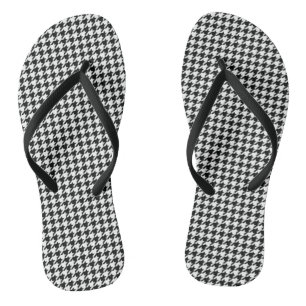 Klassisches Houndstooth-Muster: Schwarz-weiß vinta Flip Flops