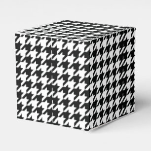 Klassisches Houndstooth-Muster: Schwarz-Weiß Vinta Geschenkschachtel