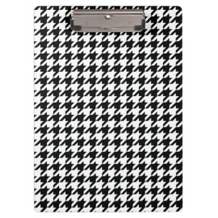 Klassisches Houndstooth-Muster: Schwarz-Weiß Vinta Klemmbrett