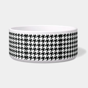 Klassisches Houndstooth-Muster: Schwarz-Weiß Vinta Napf