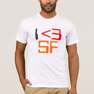 Klassisches I Heart SF rotes Icon-Grafik T-Shirt