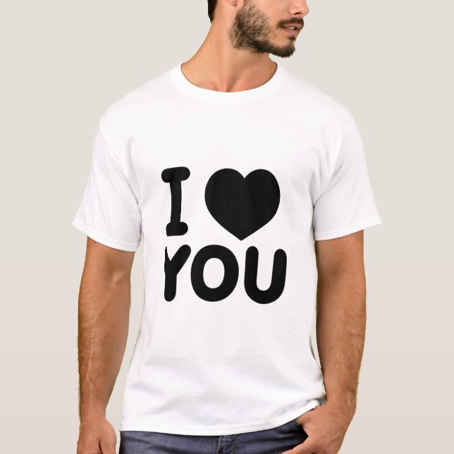 Klassisches "Ich liebe Dich"-Herz T-Shirt (Vorderseite)