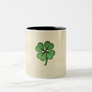 Klassisches Irisches Glückskleeblatt Zweifarbige Tasse