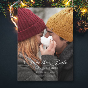 Klassisches kalligrafisches Foto Hochzeit Sichern  Save The Date