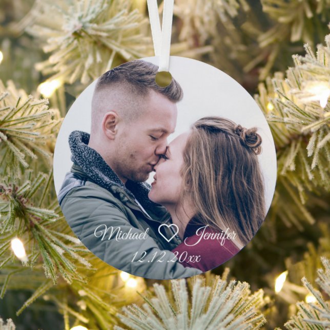 klassisches kalligraphisches Hochzeitsszenario-Fot Ornament Aus Metall (InSitu)