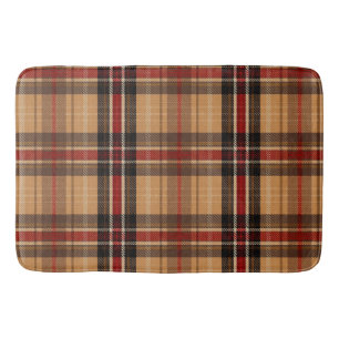 Klassisches Kamel Rot & Schwarz Tartan Karomuster Badematte