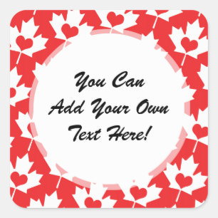 Klassisches kanadisches Flaggen-Ahornblatt mit Quadratischer Aufkleber