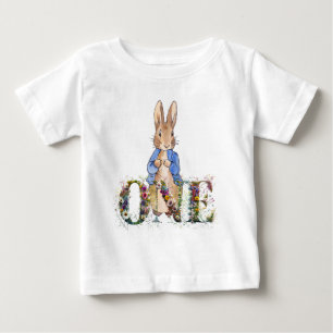 Klassisches Kaninchen im blauen Jackett zum ersten Baby T-shirt