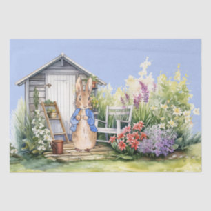 Klassisches Kaninchen im blauen Mantel Gartenschup Seidenpapier