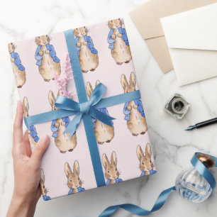Klassisches Kaninchen in blauer Jacke Geschenkpapier