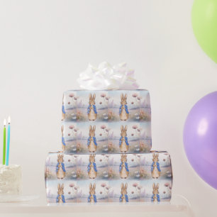 Klassisches Kaninchen in blauer Jacke Geschenkpapier