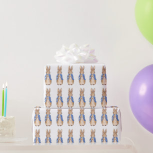 Klassisches Kaninchen in blauer Jacke Geschenkpapier