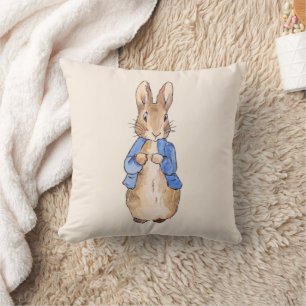 Klassisches Kaninchen in blauer Jacke Kissen