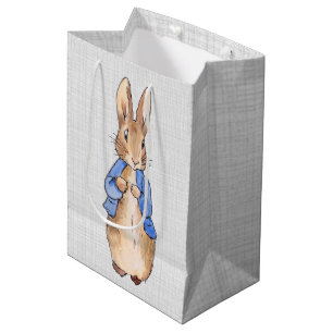 Klassisches Kaninchen in blauer Jacke Mittlere Geschenktüte
