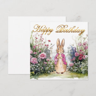Klassisches Kaninchen in rosa Jacke Alles Gute zum Karte