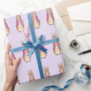 Klassisches Kaninchen in rosa Jacke Geschenkpapier