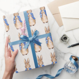 Klassisches Kaninchen mit blauem Jackett Geschenkpapier