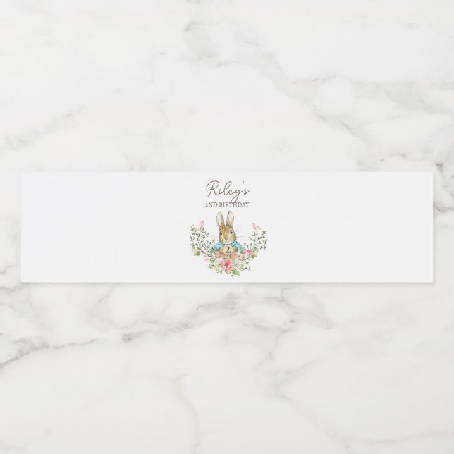 Klassisches Kaninchen Wasserflaschenetikett (Einzelnes Label)