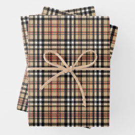Klassisches kariertes Design Geschenkpapier Set