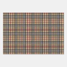 Klassisches kariertes Design Geschenkpapier Set