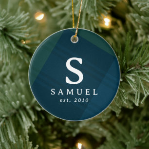 Klassisches kariertes Foto Keramik Ornament