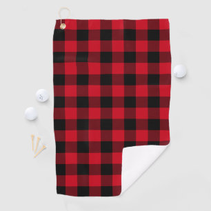 Klassisches Kariertes Muster in Rot und Schwarz Bu Golfhandtuch
