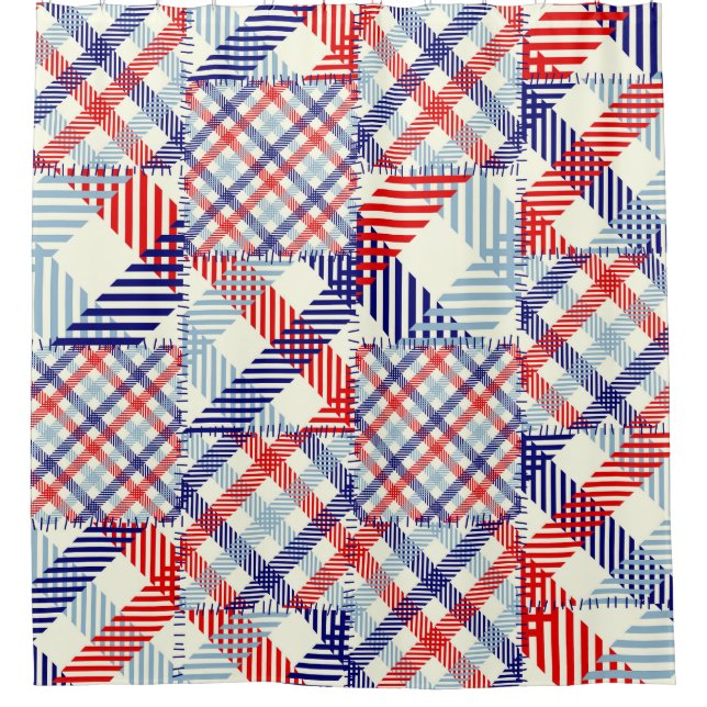 Klassisches Kariertes Muster: Muster für Quadrate Duschvorhang (Vorderseite)