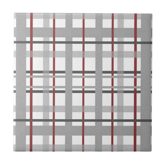 Klassisches Kariertes Muster von Gray Tartan Fliese (Vorderseite)